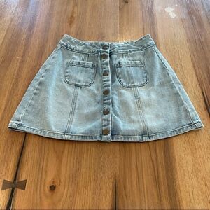 Brandy Melville Denim Button A-Line Skirt - 23